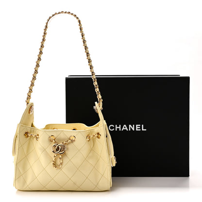 Chanel Caviar Quilted Mini Chanel 25 Handbag Light Yellow 11 of 11