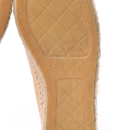 Chanel Lambskin CC Espadrilles 40 Beige Black 7 of 11