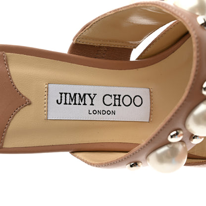 Jimmy Choo Calfskin Pearl 100 Mules 37 Tan 6 of 9