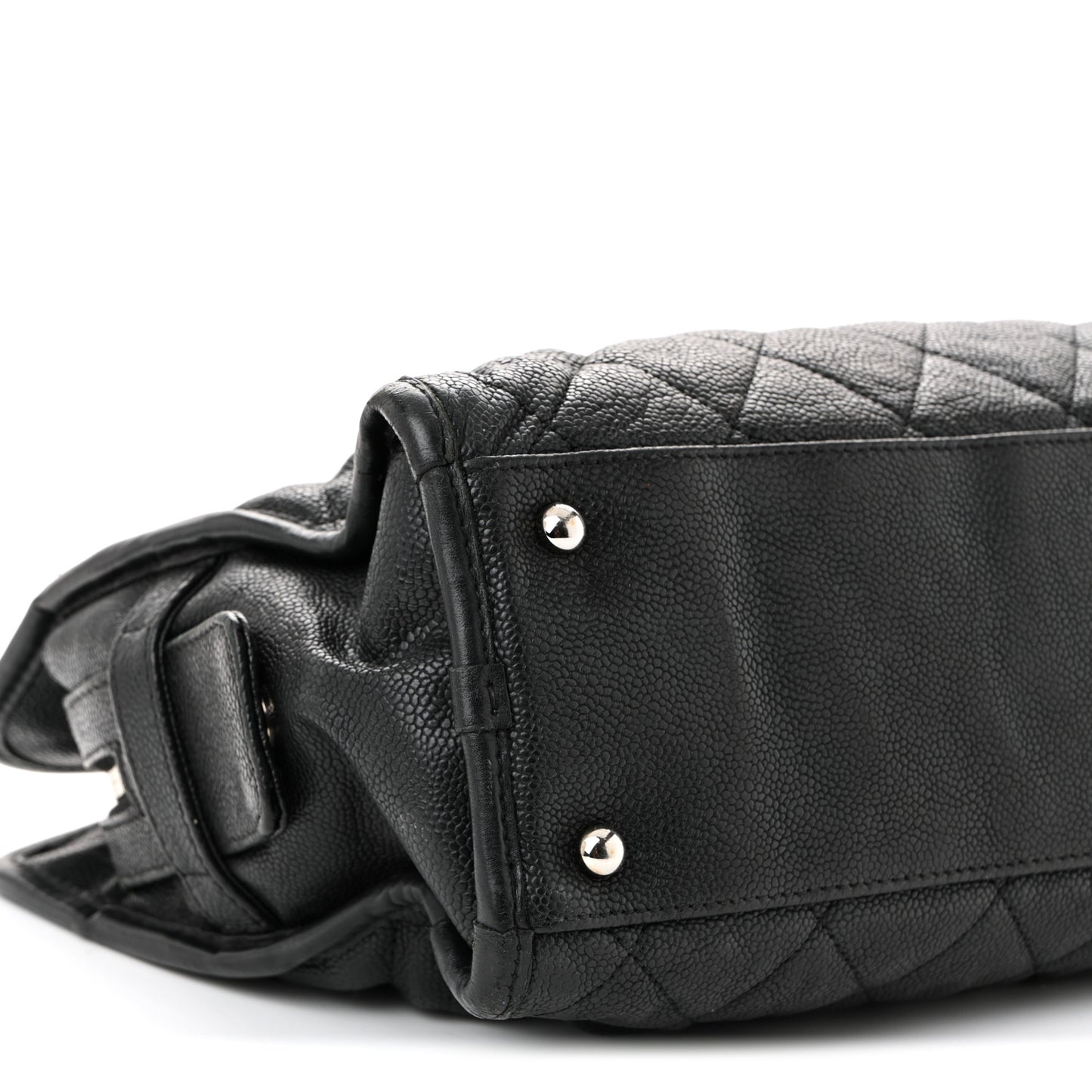 Caviar Quilted French Riviera Tote Black