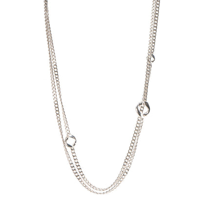 Hermes Sterling Silver Curb Chain Long Necklace 160 1 of 5