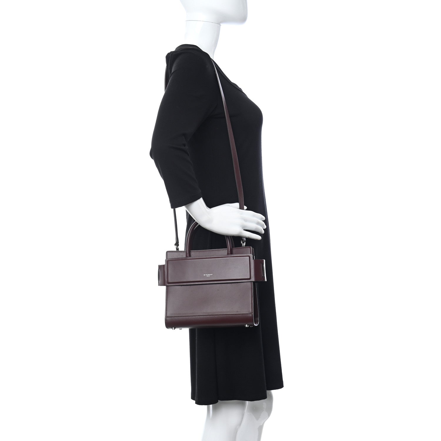 Givenchy Smooth Calfskin Mini Horizon Satchel Oxblood 2 of 9