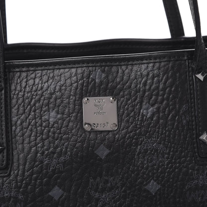 MCM Visetos Medium Anya Zip Top Shopper Tote Black 16 of 16