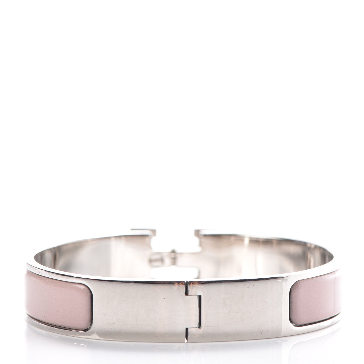 Hermes Enamel Narrow Clic Clac H Bracelet PM Rose Poudre 3 of 4