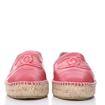 Chanel Lambskin CC Espadrilles 39 Red 2 of 11