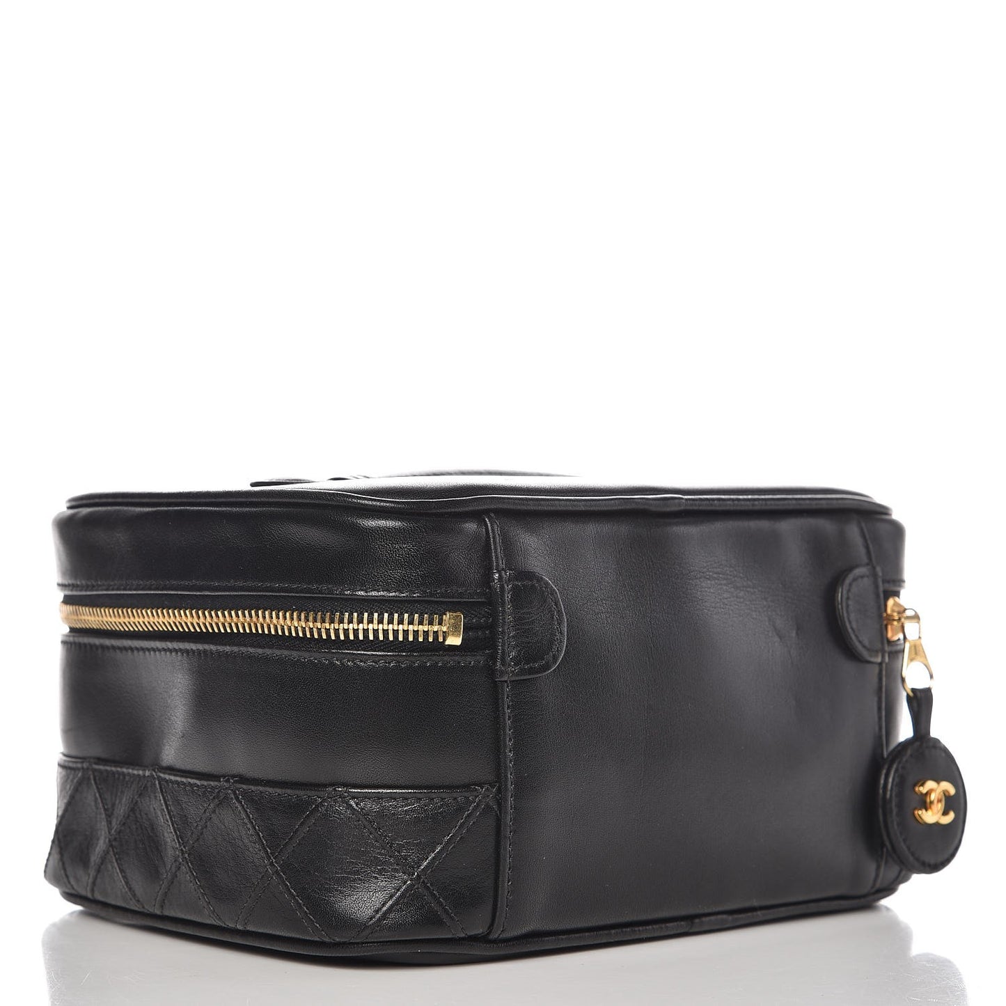 Lambskin Vanity Cosmetic Case Black