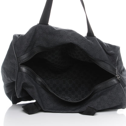Gucci Denim Monogram Large Collapsible Carry On Duffle Black 7 of 10