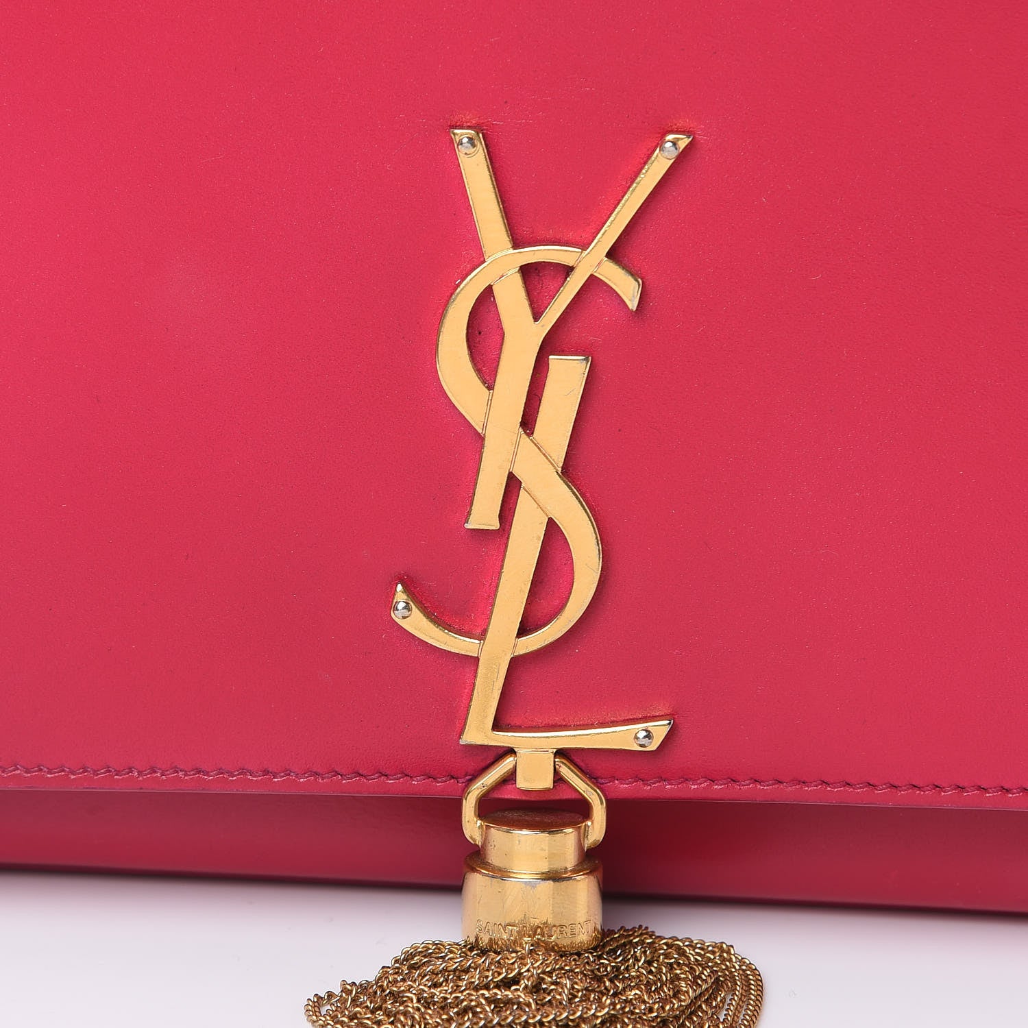 Saint Laurent Smooth Calfskin Medium Classic Monogram Kate Tassel Satchel Fuchsia 14 of 18
