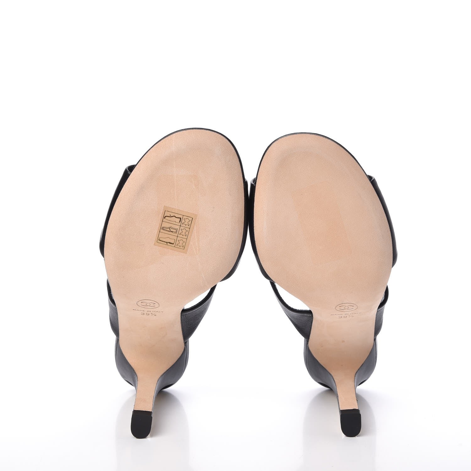 Chanel Lambskin Open Toe Pearl Sandal Heels 39.5 Black 5 of 10