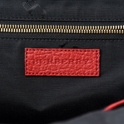 Burberry Heritage Grain Check Embossed Small Orchard Bowling Bag Military Red 8 of 11