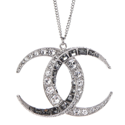 Chanel Baguette Crystal Moon CC Necklace Silver 4 of 5