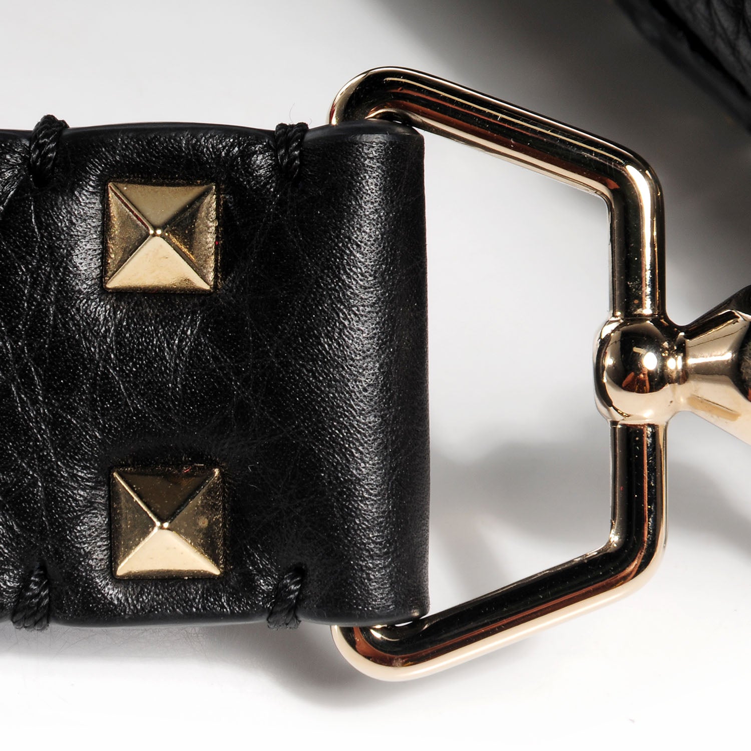 Valentino Garavani Pebbled Calfskin Large Rockstud Flip-Lock Messenger Bag Black 8 of 9