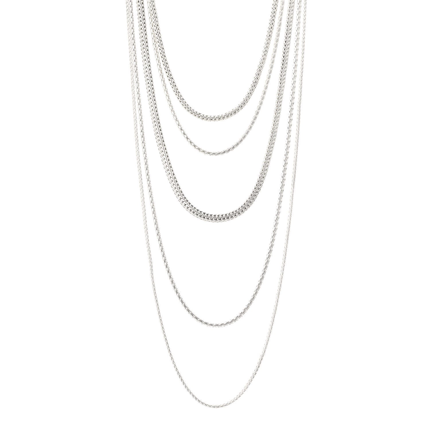John Hardy Sterling Silver Classic Chain 5 Row Necklace 1 of 5