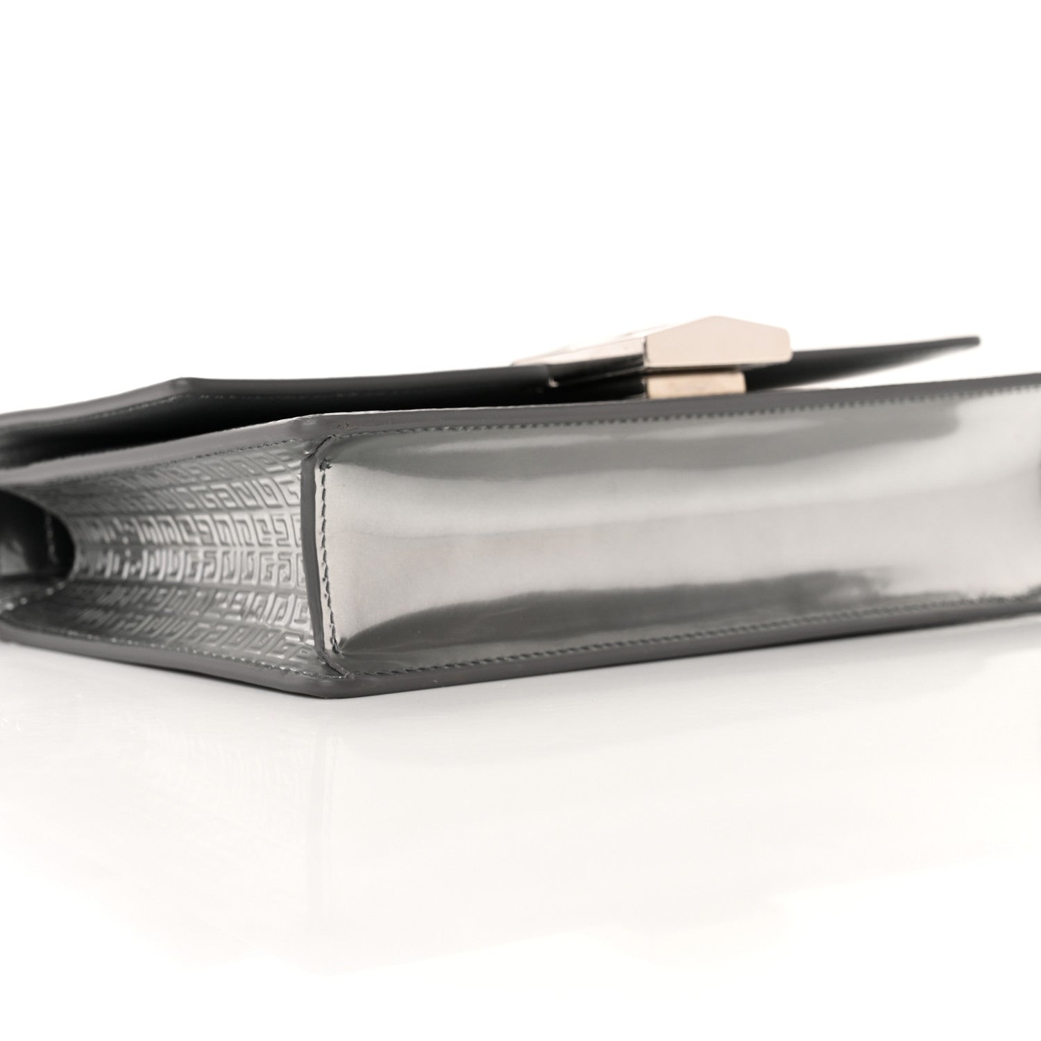 Givenchy Metallic Calfskin 4G Embossed Small 4G Crossbody Silver 8 of 11