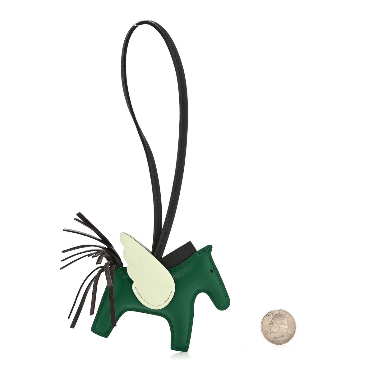 Milo Lambskin Grigri Rodeo Pegase Horse Bag Charm PM Vert Moyen Ardoise Vert Peppermint