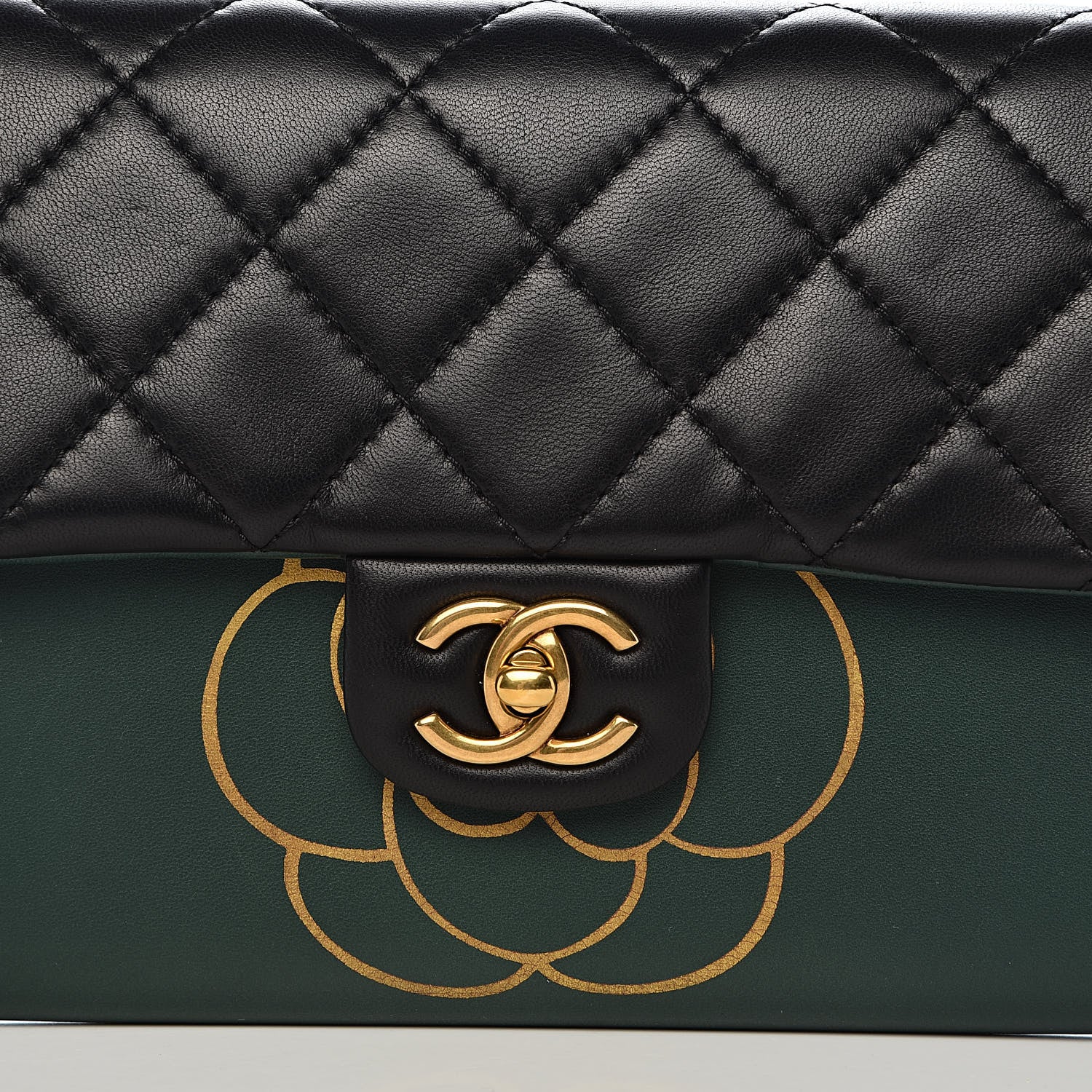 Chanel Calfskin Quilted Brasserie Gabrielle Menu CC Clutch Green 12 of 12