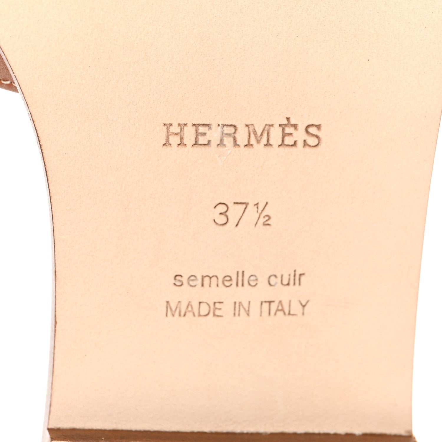 Hermes Box Calfskin Oran Sandals 37.5 Gold 7 of 10