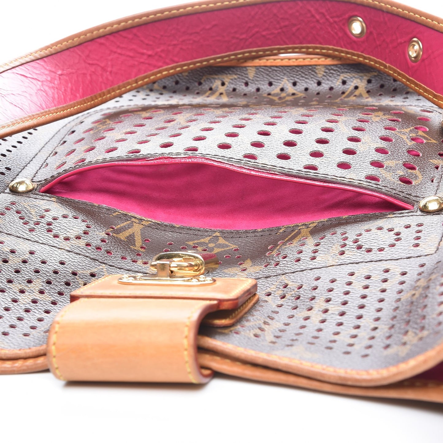 Monogram Perforated Musette Fuchsia