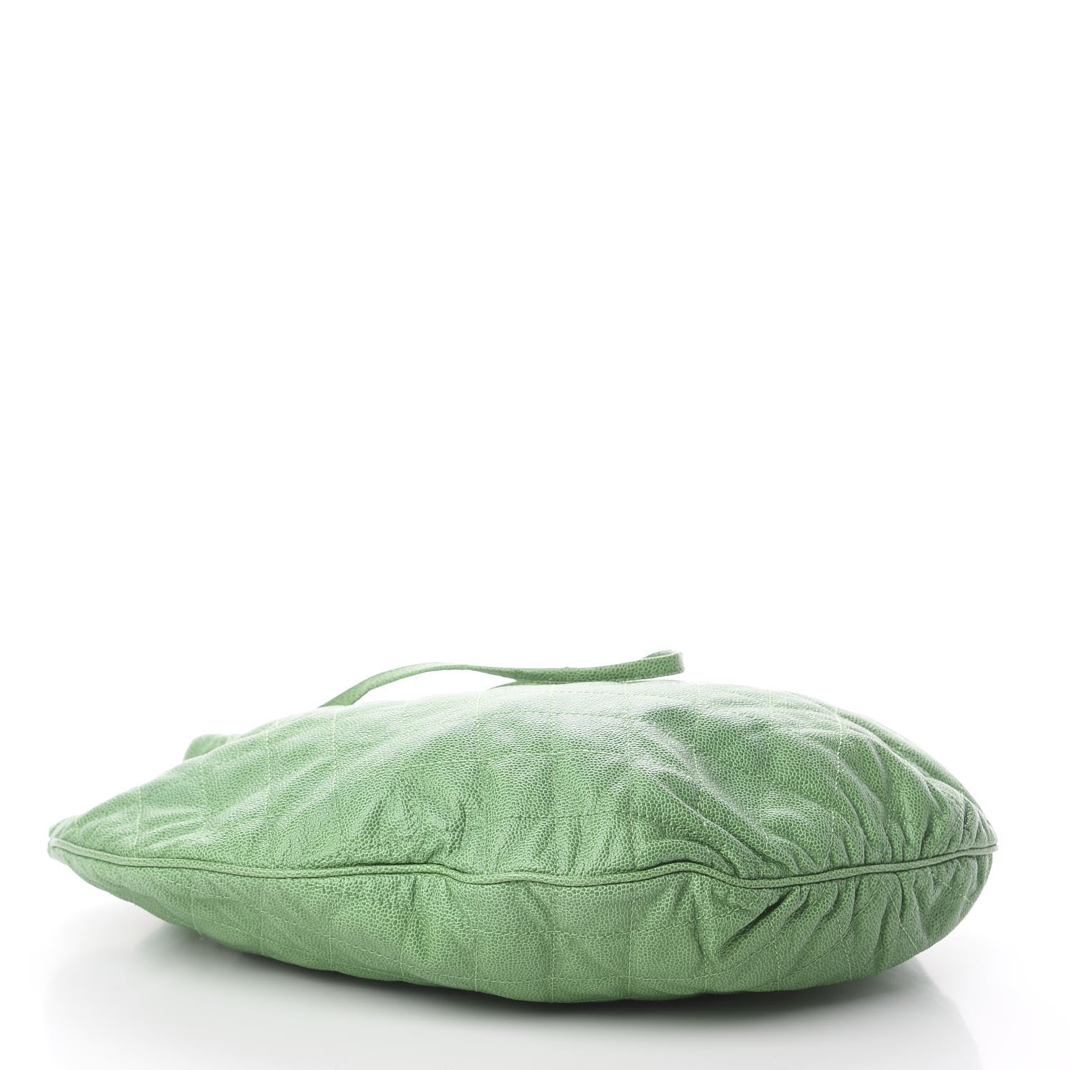 Chanel Crumpled Grained Calfskin Drawstring Tote Green 3 of 8