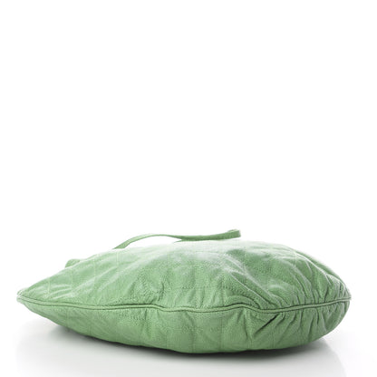Chanel Crumpled Grained Calfskin Drawstring Tote Green 3 of 8