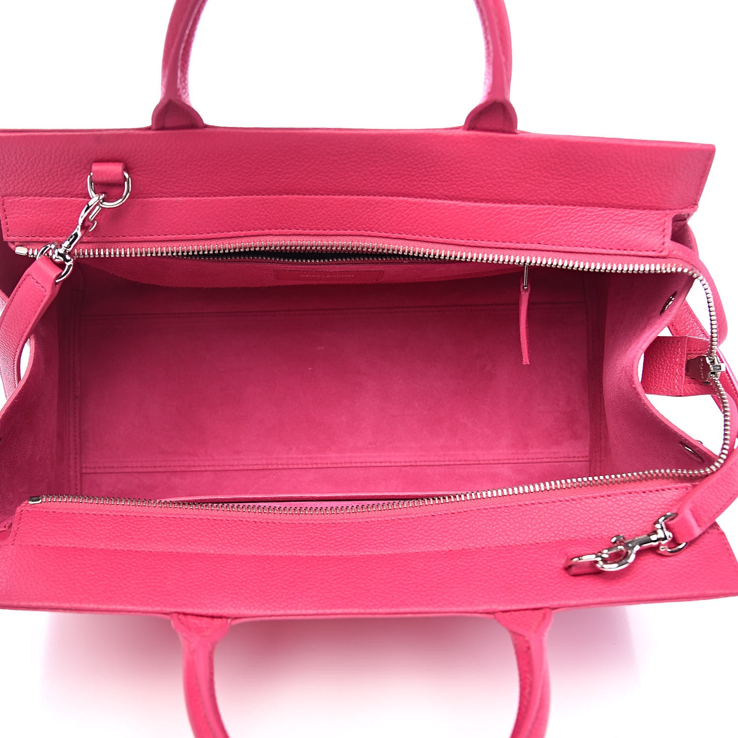 Saint Laurent Grained Calfskin Small Cabas Rive Gauche Bubblegum 5 of 10