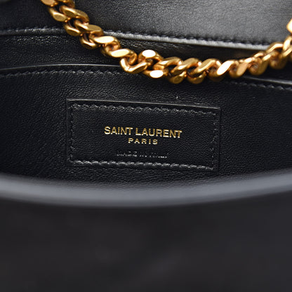 Saint Laurent Suede Embroidered Patches Small Monogram Kate Satchel Black 7 of 10