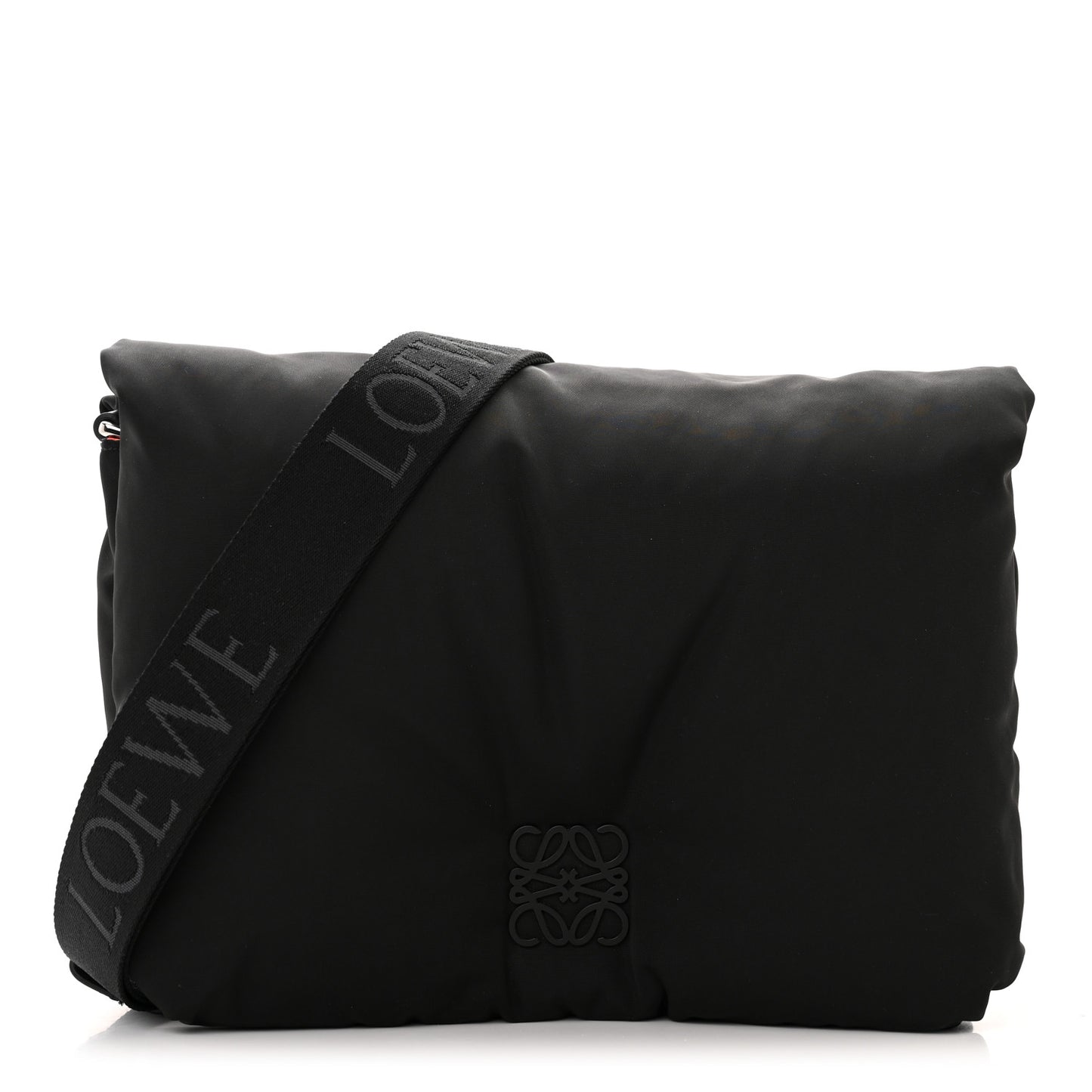 Nylon Medium Goya Puffer Bag Black