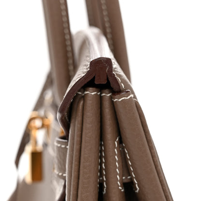 Hermes Taurillon Clemence Birkin 30 Etoupe 12 of 12