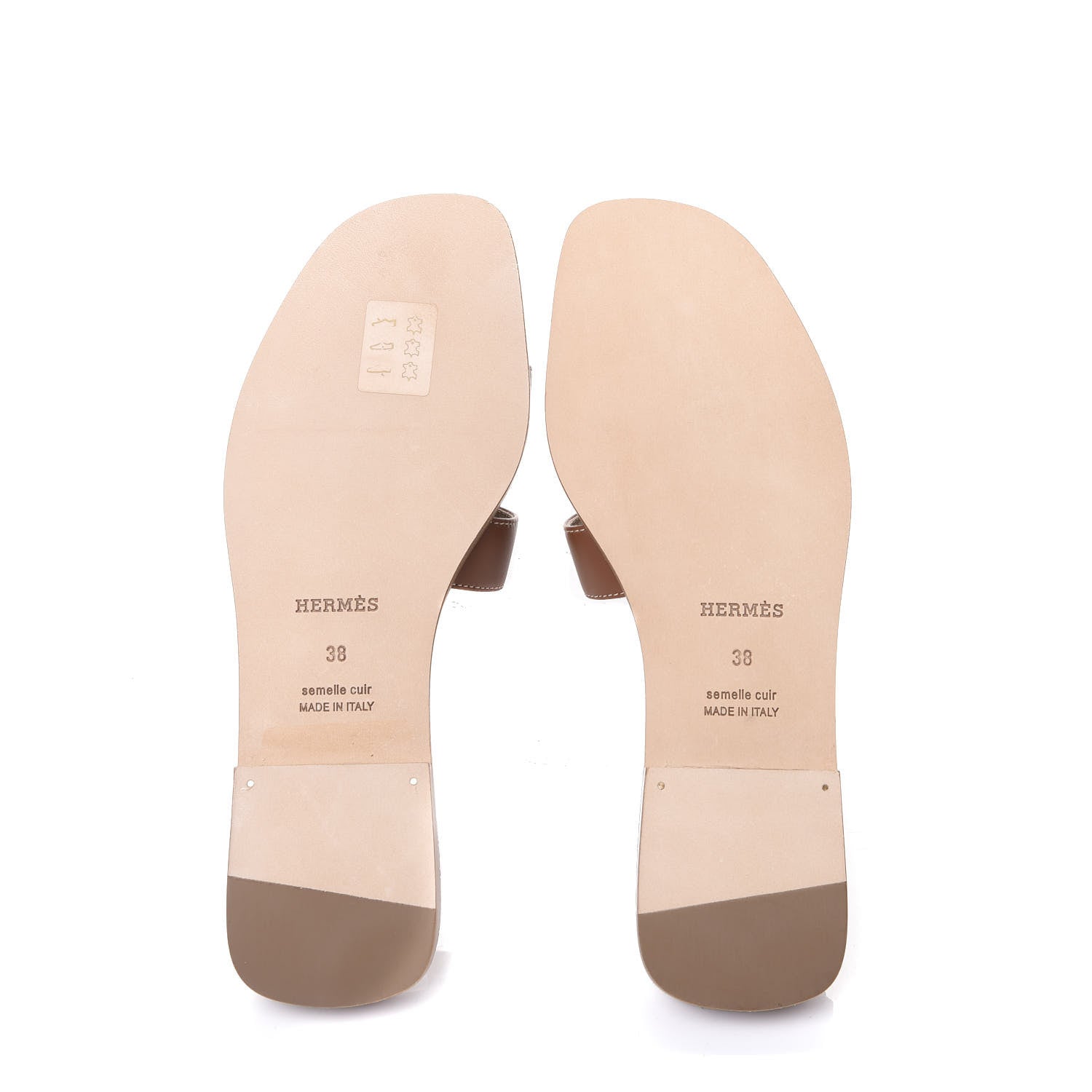 Hermes Box Calfskin Oran Sandals 38 Gold 6 of 10