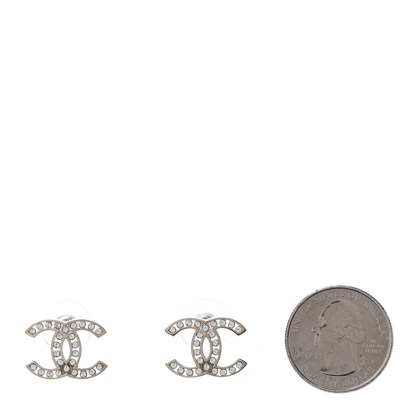 Crystal CC Large Earrings Gold