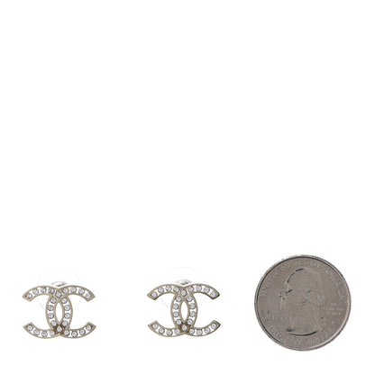 Chanel Crystal CC Large Earrings Gold 2 of 5