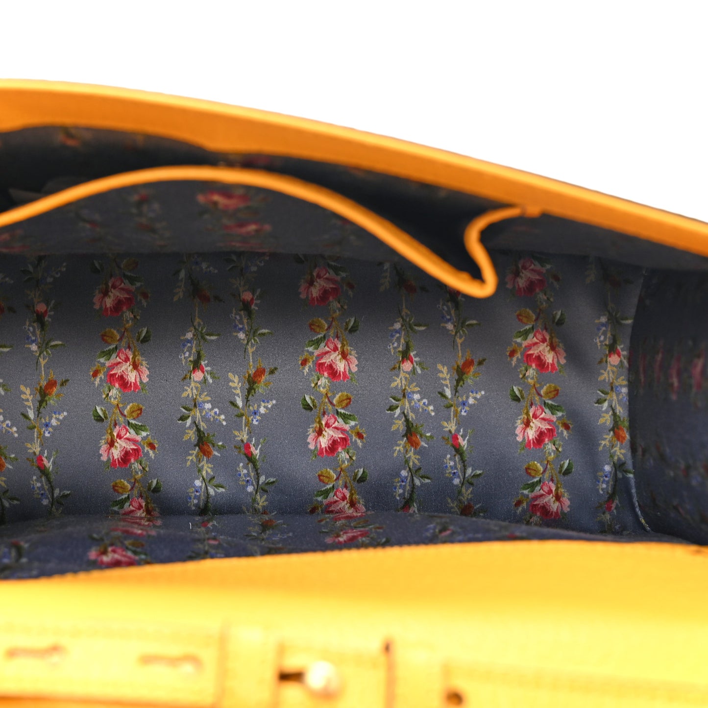 Textured Calfskin Bamboo Web Medium Falena Moth Top Handle Bag Crop