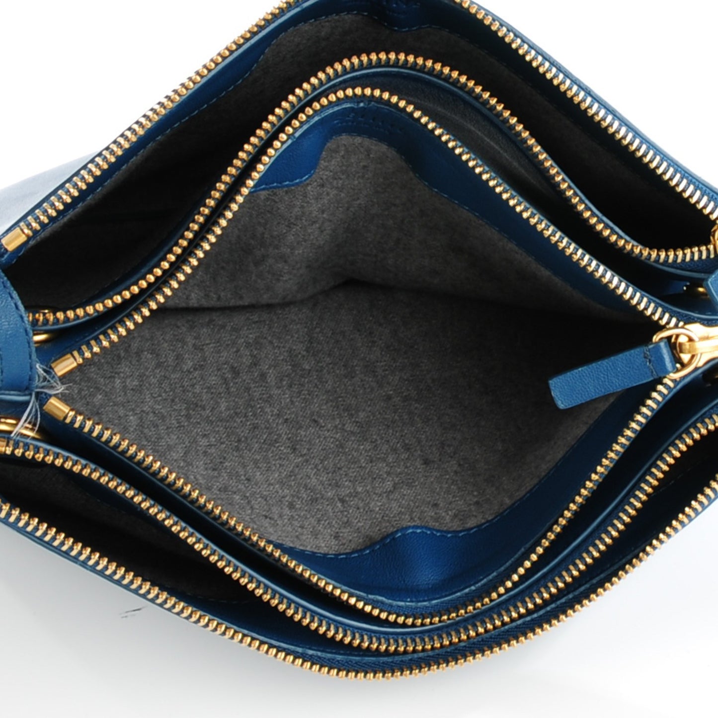 Lambskin Large Trio Crossbody Metallic Blue