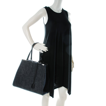 Fendi Denim Large 3Jours Tote Blue 2 of 8