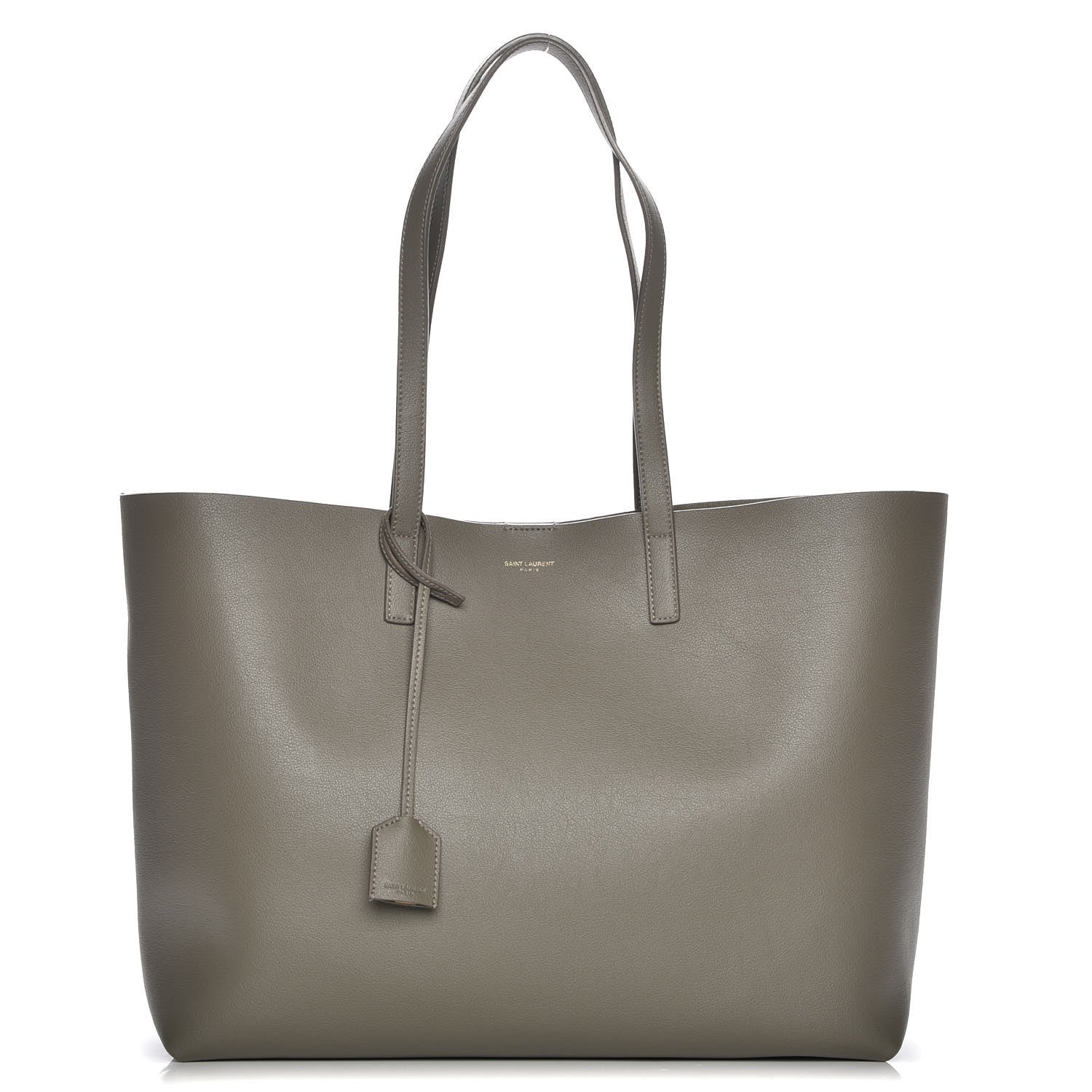 Saint Laurent Calfskin Large Shopping Tote Kaki Militaire 1 of 8