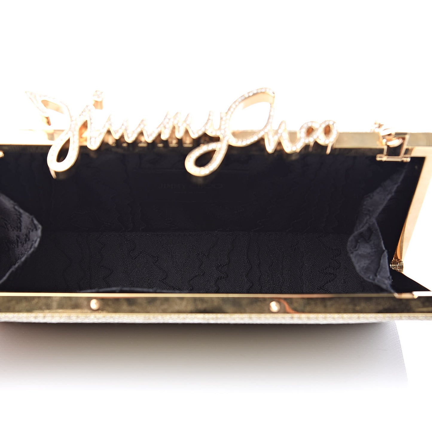 Glitter Celeste Logo Clutch Gold