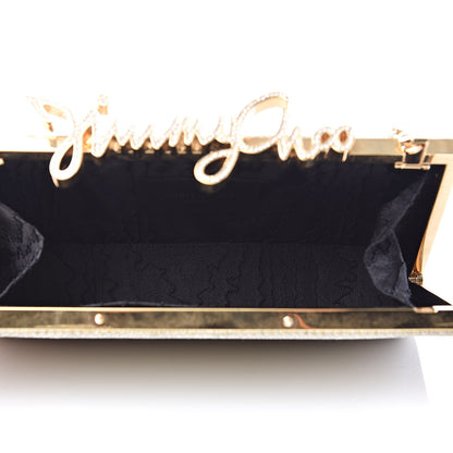 Jimmy Choo Glitter Celeste Logo Clutch Gold 6 of 11