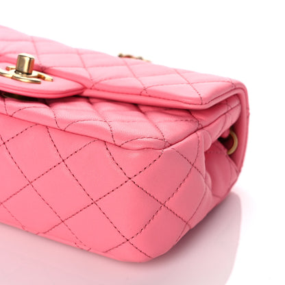 Chanel Lambskin Quilted Mini Rectangular Pearl Crush Flap Pink 10 of 11