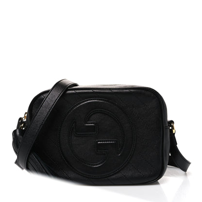 Gucci Sakai Be Green Calfskin Diagonal Stitched Small Blondie Shoulder Bag Black 1 of 10