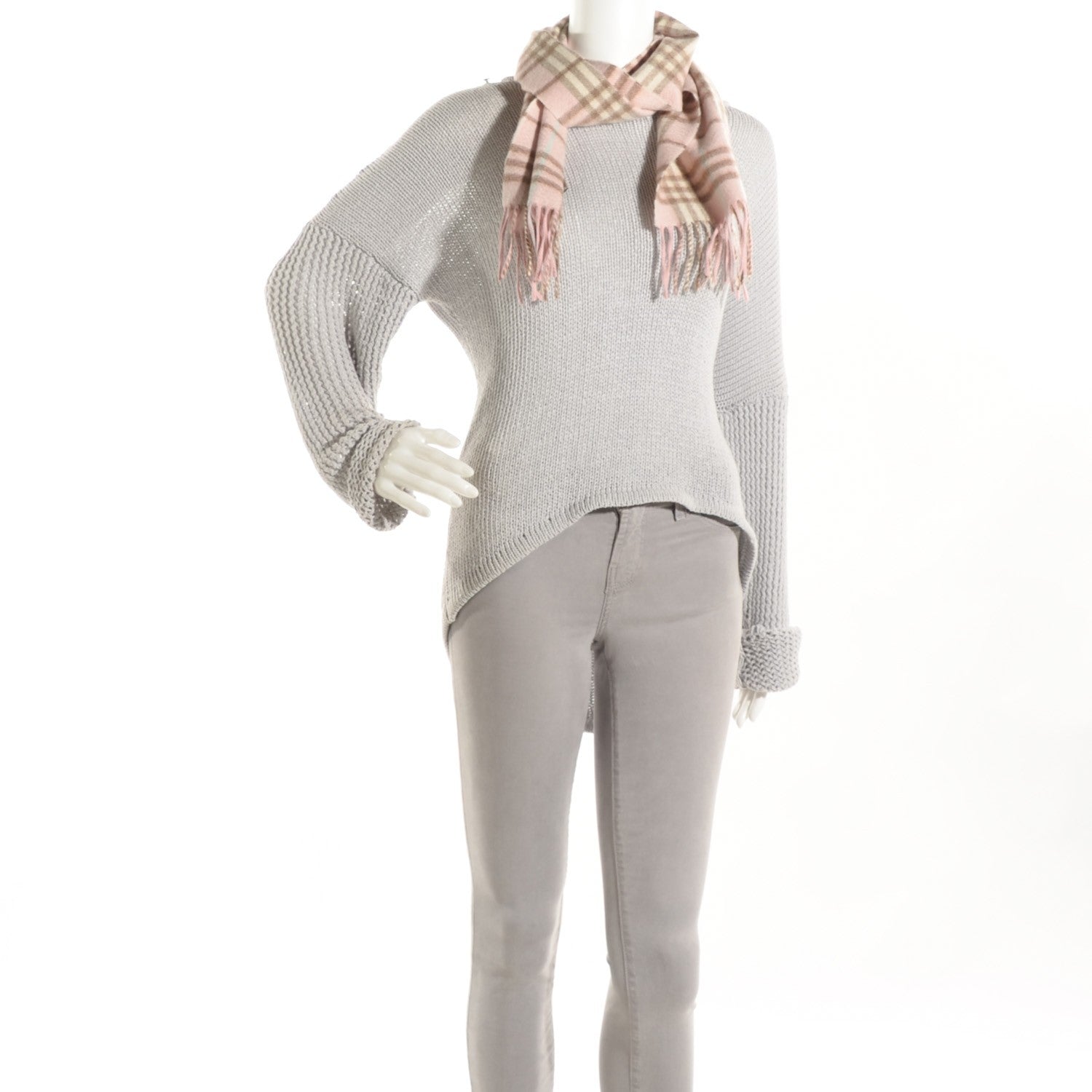 Burberry Cashmere Nova Check Scarf Pink 2 of 4