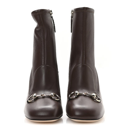 Gucci Nappa Horsebit Ankle Boots 36.5 New Chocolate 3 of 9