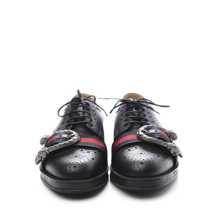 Gucci Pebbled Calfskin Dionysus Web Mens Martins Shoes 7 Black 3 of 11