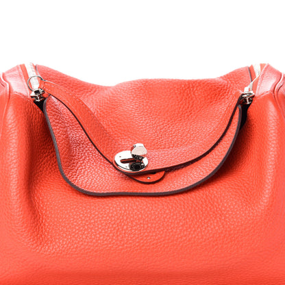 Hermes Taurillon Clemence Lindy 30 Rouge Pivoine 10 of 10