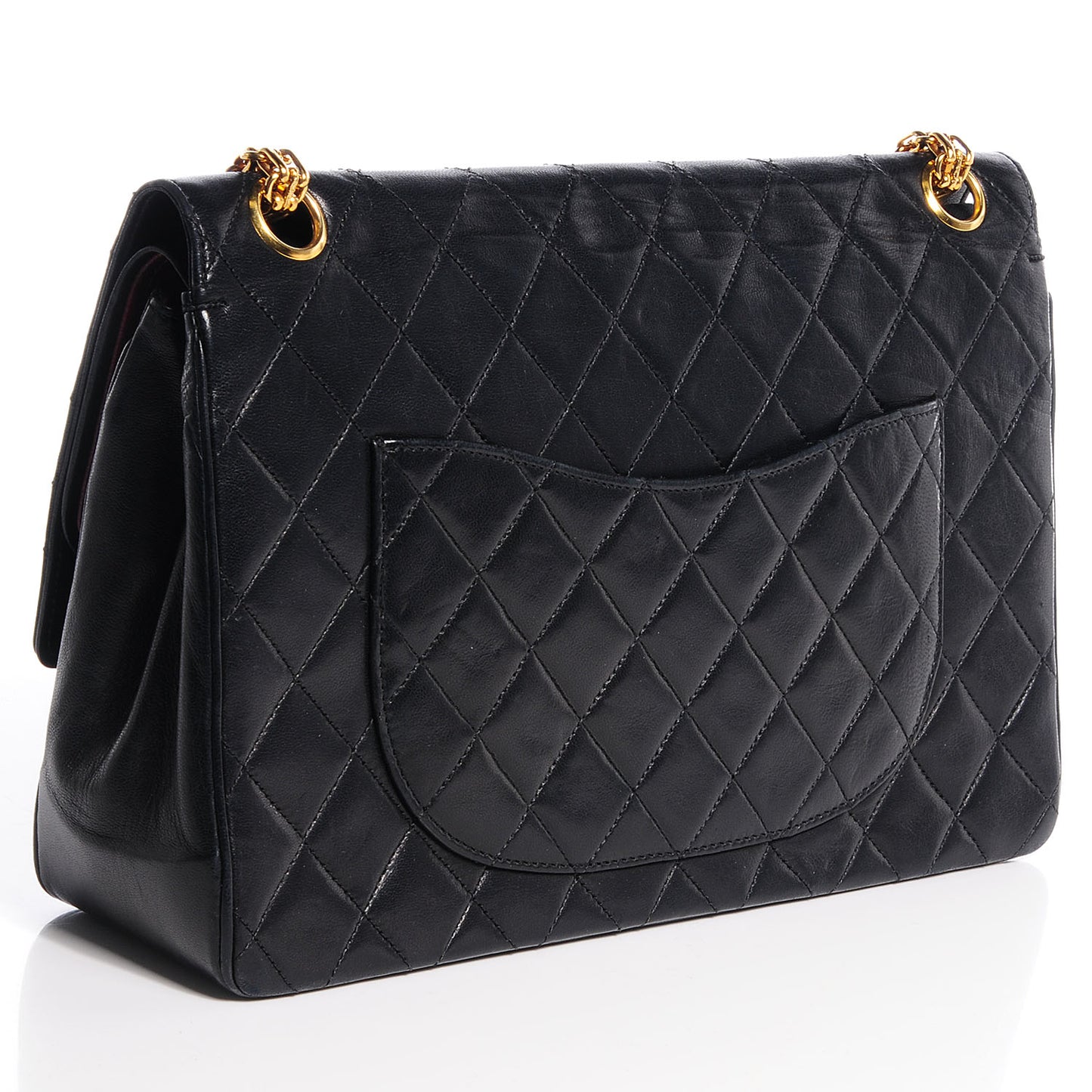 Lambskin Medium Mademoiselle Chain Double Flap Black