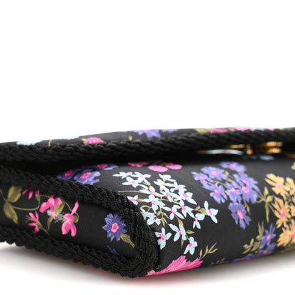 Valentino Garavani Moire Papier Floral Fabric Small DeVain Shoulder Bag Black Multicolor 8 of 9