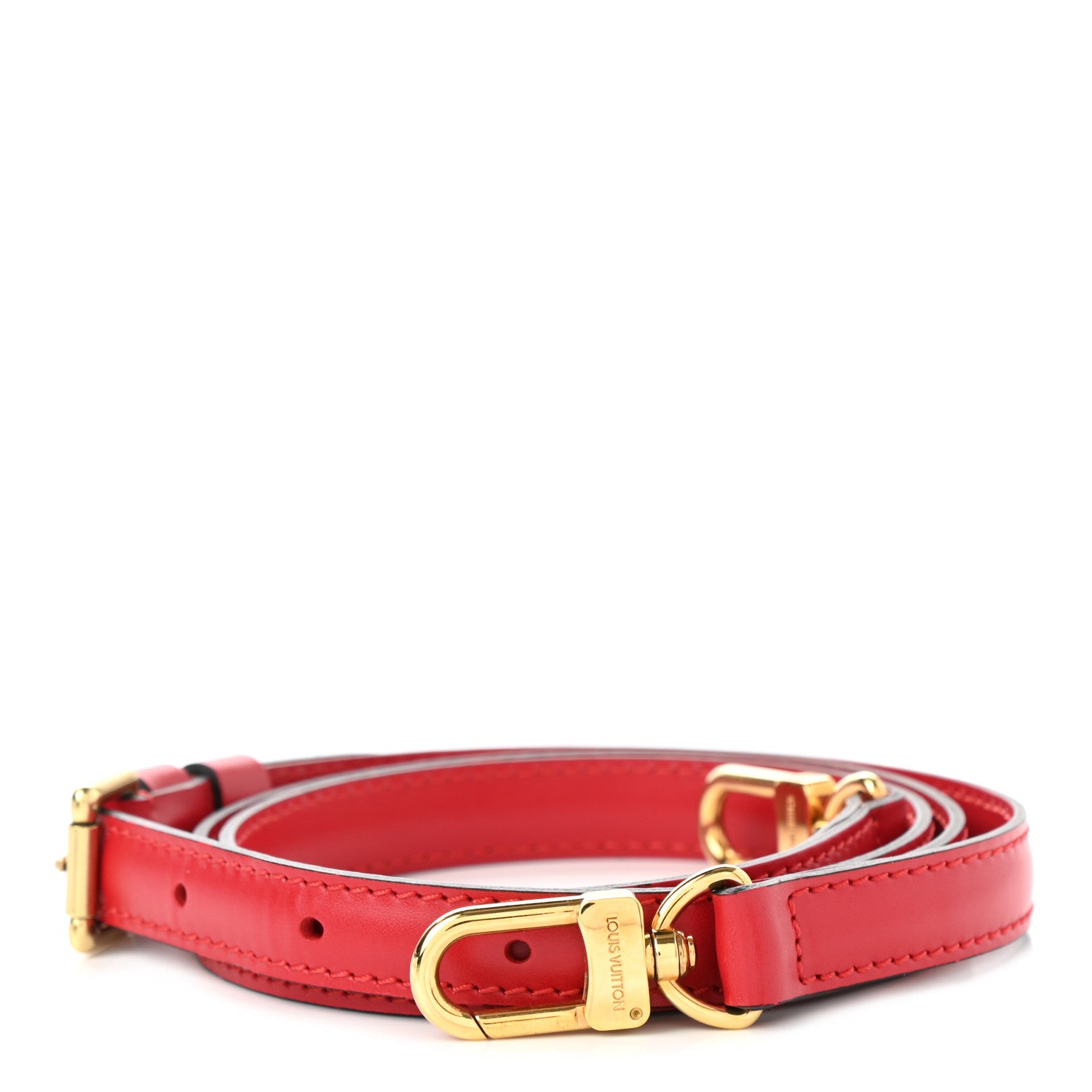 Louis Vuitton Calfskin 16mm Adjustable Shoulder Strap Red 1 of 4