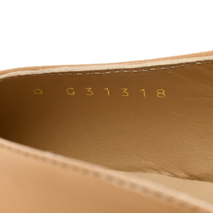 Chanel Goatskin Grosgrain Cap Toe CC Slingback Pumps 37 Beige Black 6 of 9