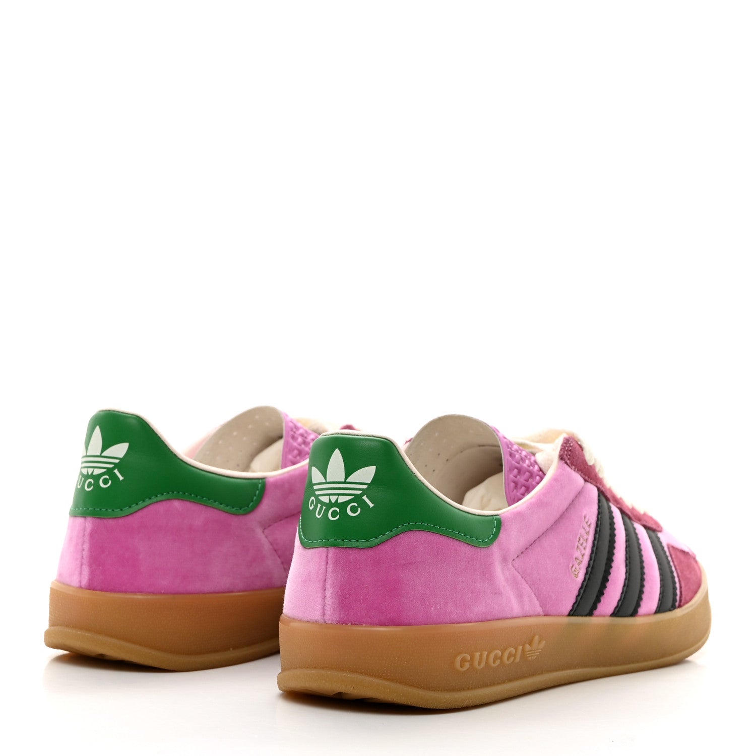 Gucci X ADIDAS Softy Velvet Suede Madeira Demetra Mens Gazelle Sneakers 8 Peonia Rose Blossom Black New Shamarock 4 of 9