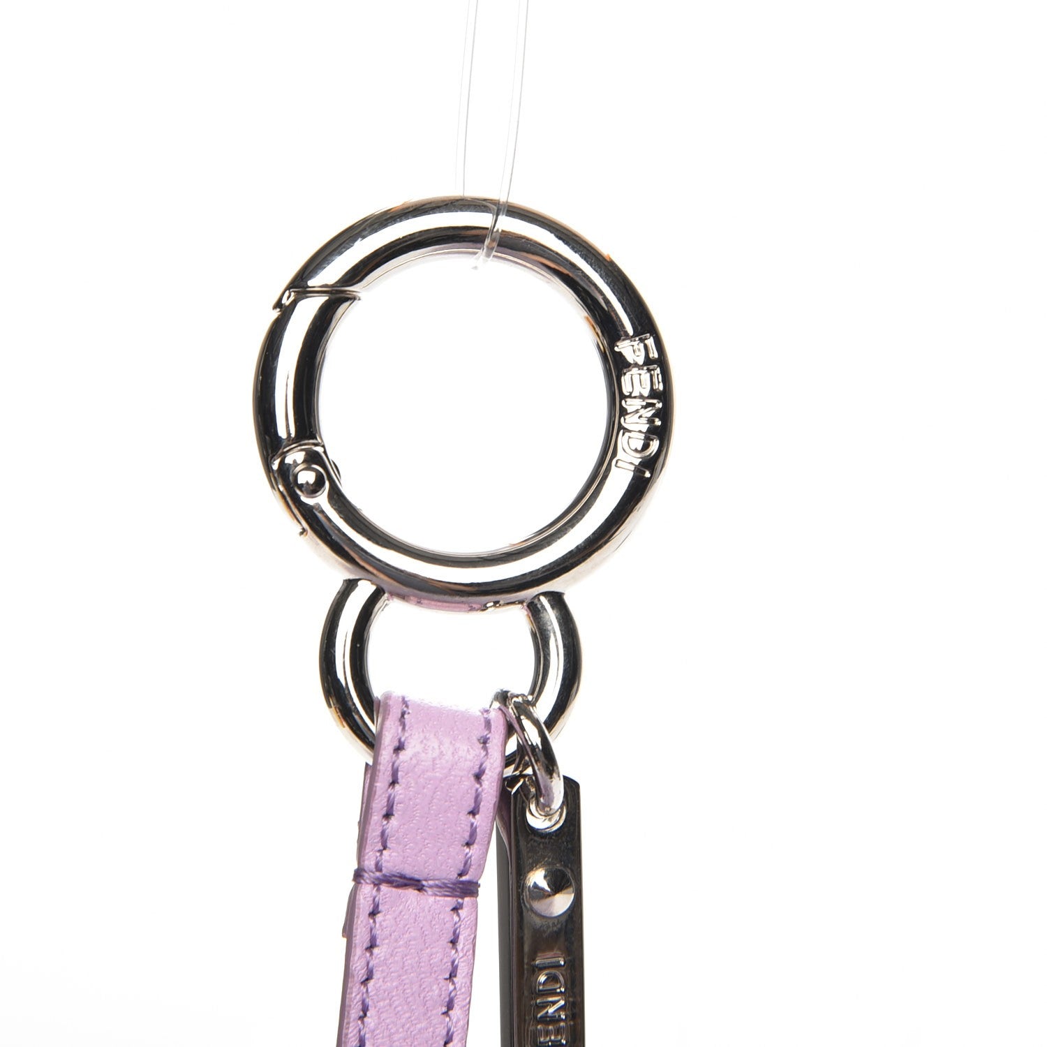 Fendi Fox Fur Shiny Nappa Bi-Color R ABCharm Bag Charm Lilla Blue Violetta 4 of 5
