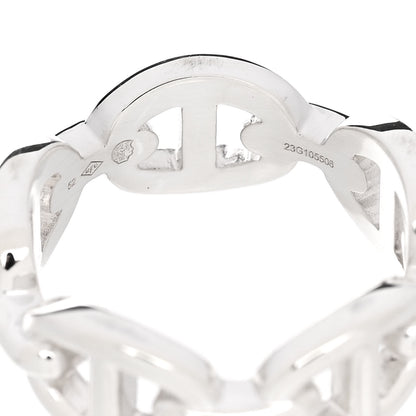 Hermes Sterling Silver PM Chaine d'Ancre Enchainee Band Ring 52 6 5 of 7